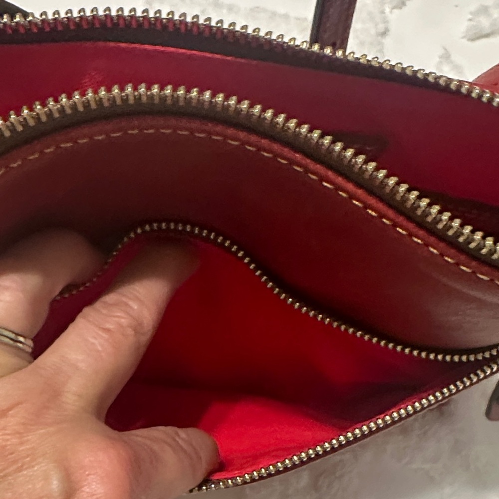 Dooney & Bourke Red Leather Crossbody Bag - Picture 4 of 7